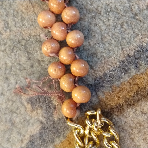 Vintage wooden beaded bag made in Japan - Picture 2 of 4